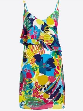 J. Crew Multi-Color Floral Ruffle Cami Dress